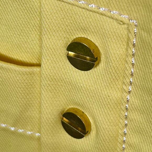 Cynthia Cynthia Steffe trench Jacket Medium Yellow 50s fisherman pastel pea coat - Picture 8 of 13